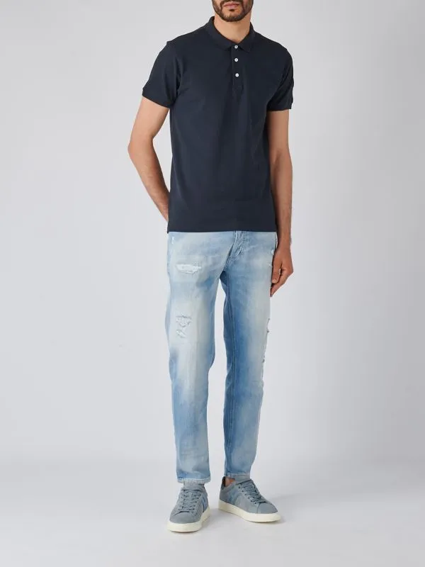Polo uomo Colmar in cotone piquet stretch Blu