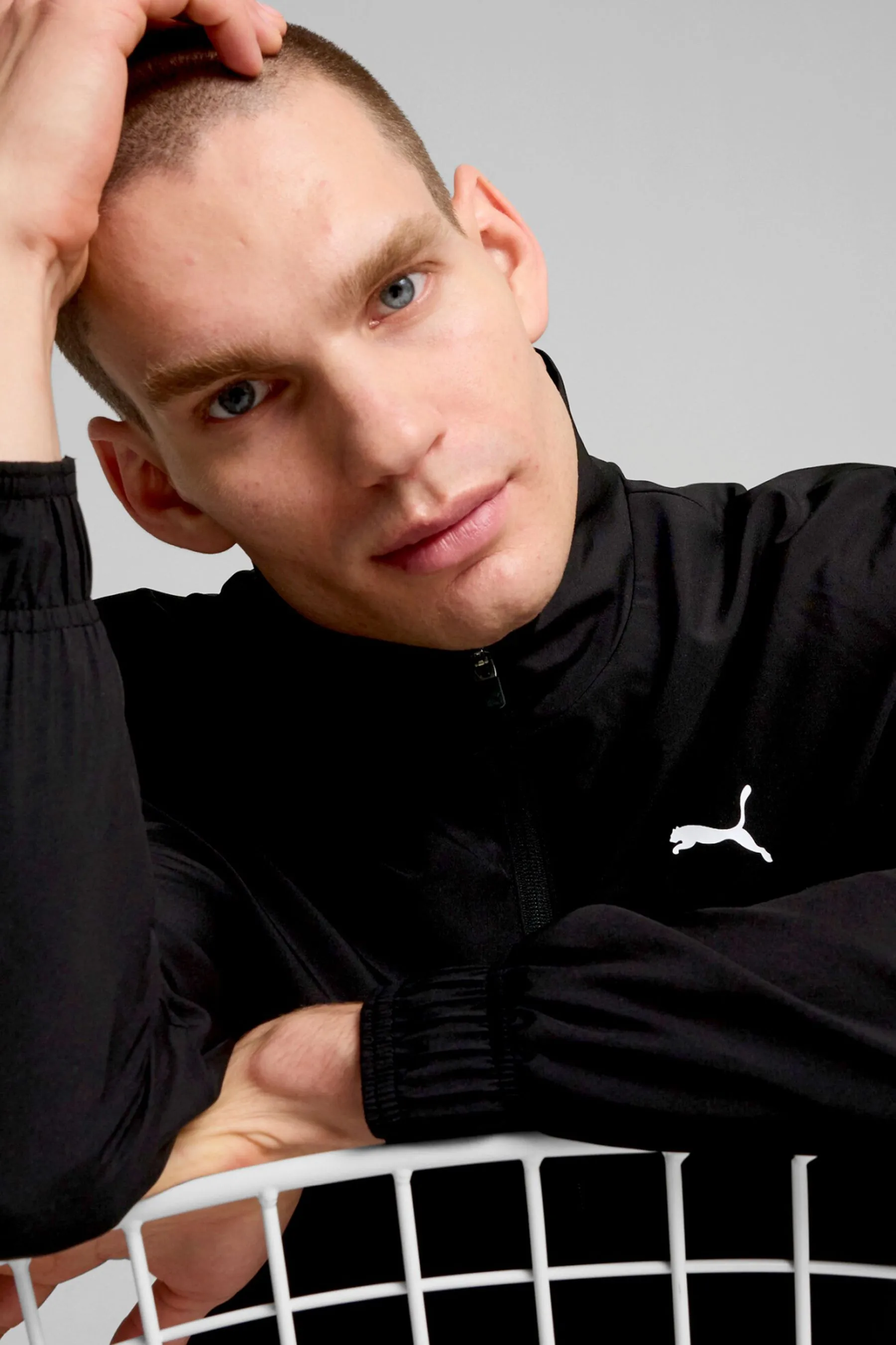 Puma Tuta Uomo Tessuta Con Mezza Zip    