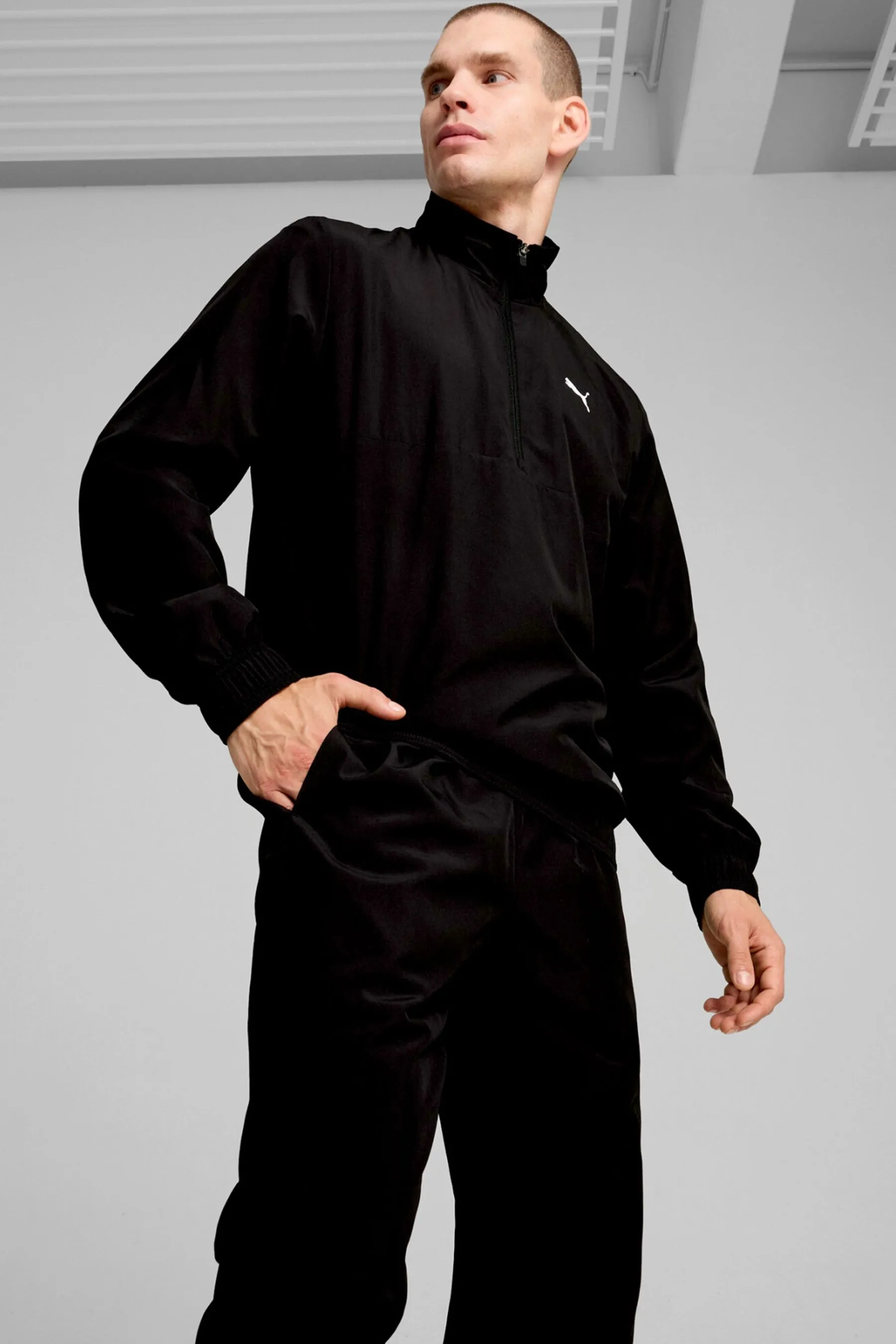 Puma Tuta Uomo Tessuta Con Mezza Zip    