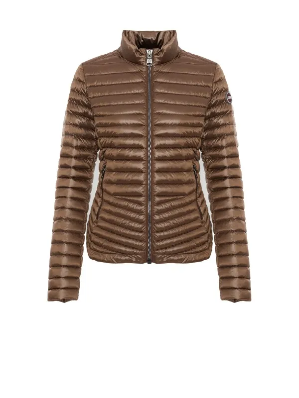 Quilted autumn down jacket with zip