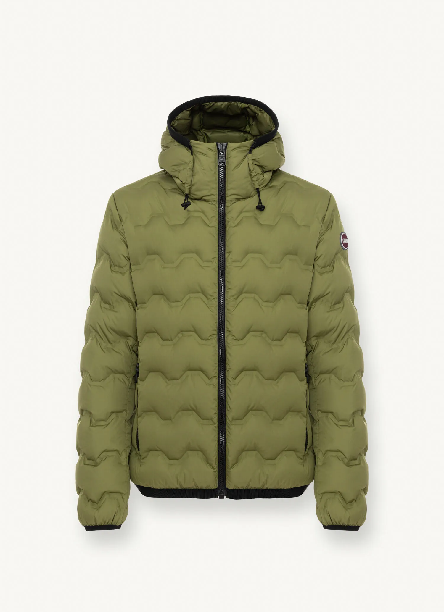 Quilted-effect down jacket with hood