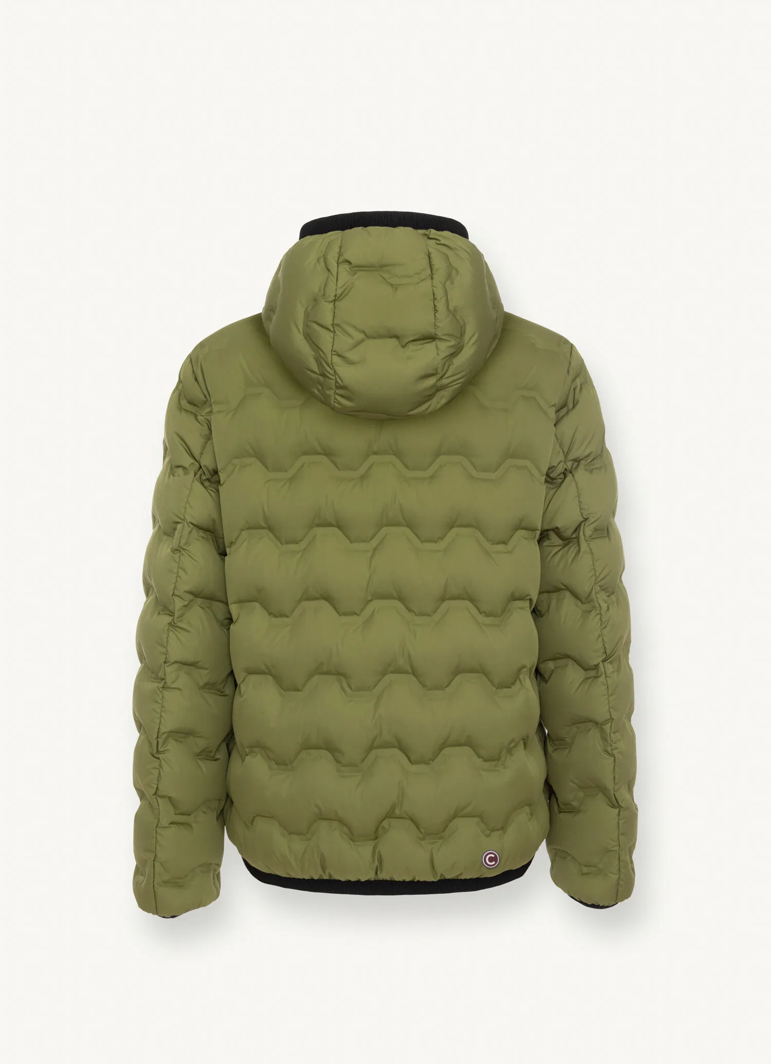 Quilted-effect down jacket with hood