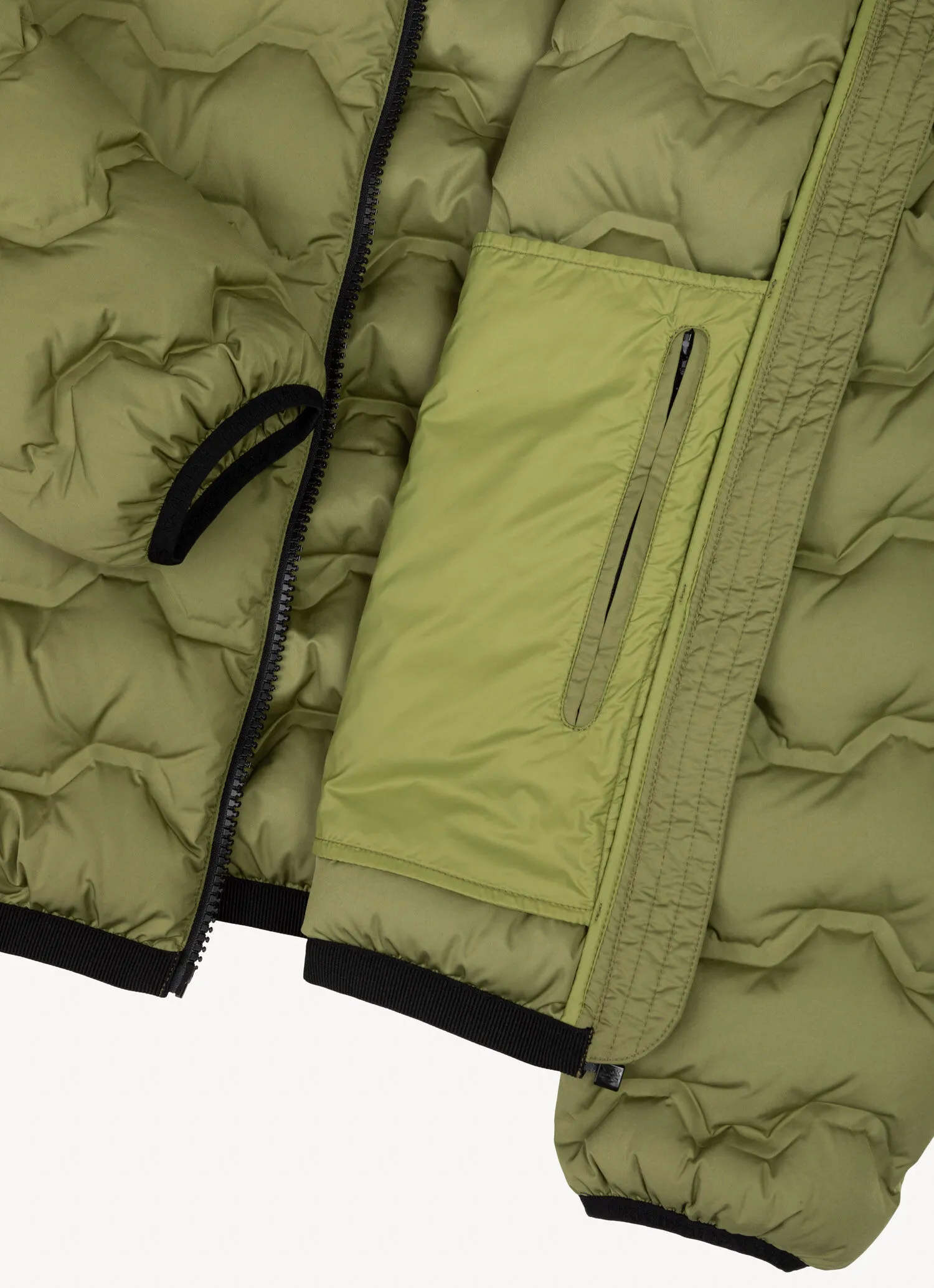 Quilted-effect down jacket with hood