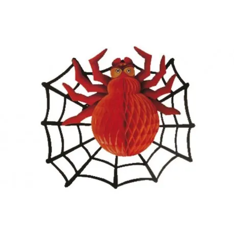 Ragno Halloween in carta a nido d' ape cm 35x45