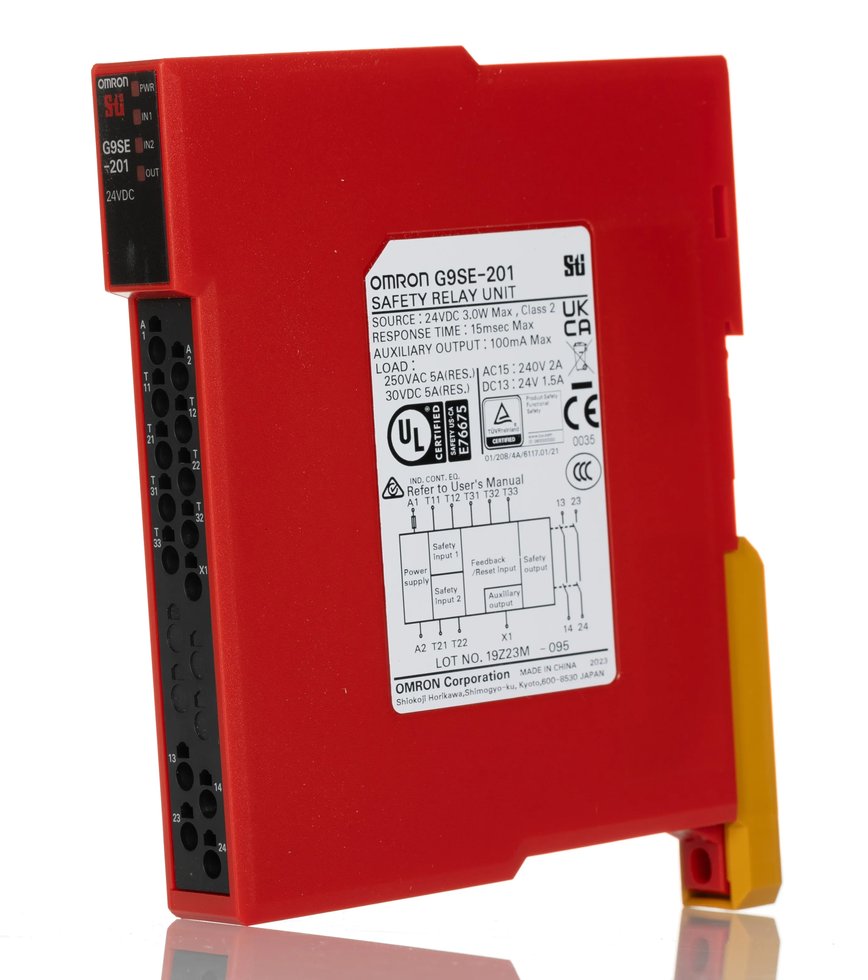 Relè di sicurezza Omron G9SE, 24V cc, 2 canali, 2 contatti di sicurezza