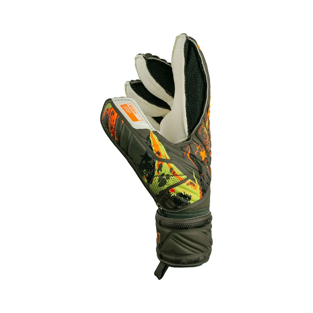 Reusch Guanti Calcio Attrakt Grip Finger Support Verde Arancio Uomo