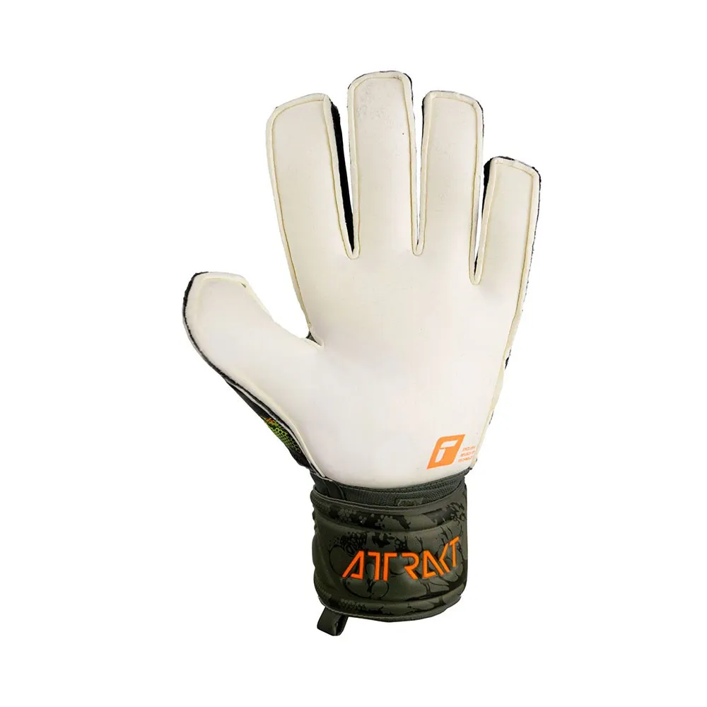 Reusch Guanti Calcio Attrakt Grip Finger Support Verde Arancio Uomo