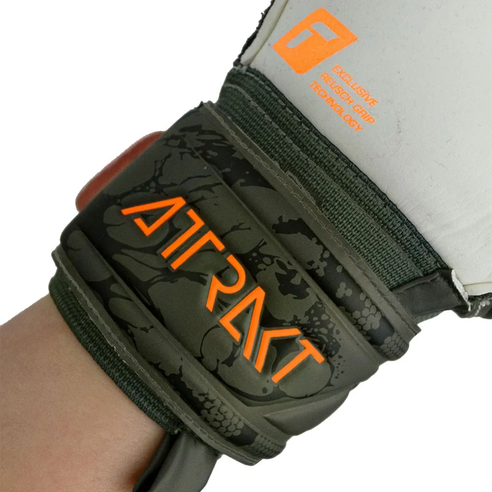 Reusch Guanti Calcio Attrakt Grip Finger Support Verde Arancio Uomo