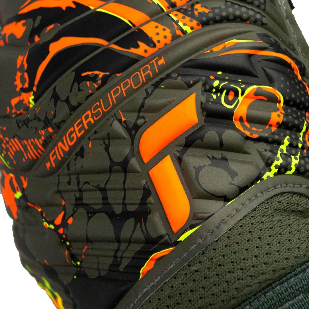 Reusch Guanti Calcio Attrakt Grip Finger Support Verde Arancio Uomo
