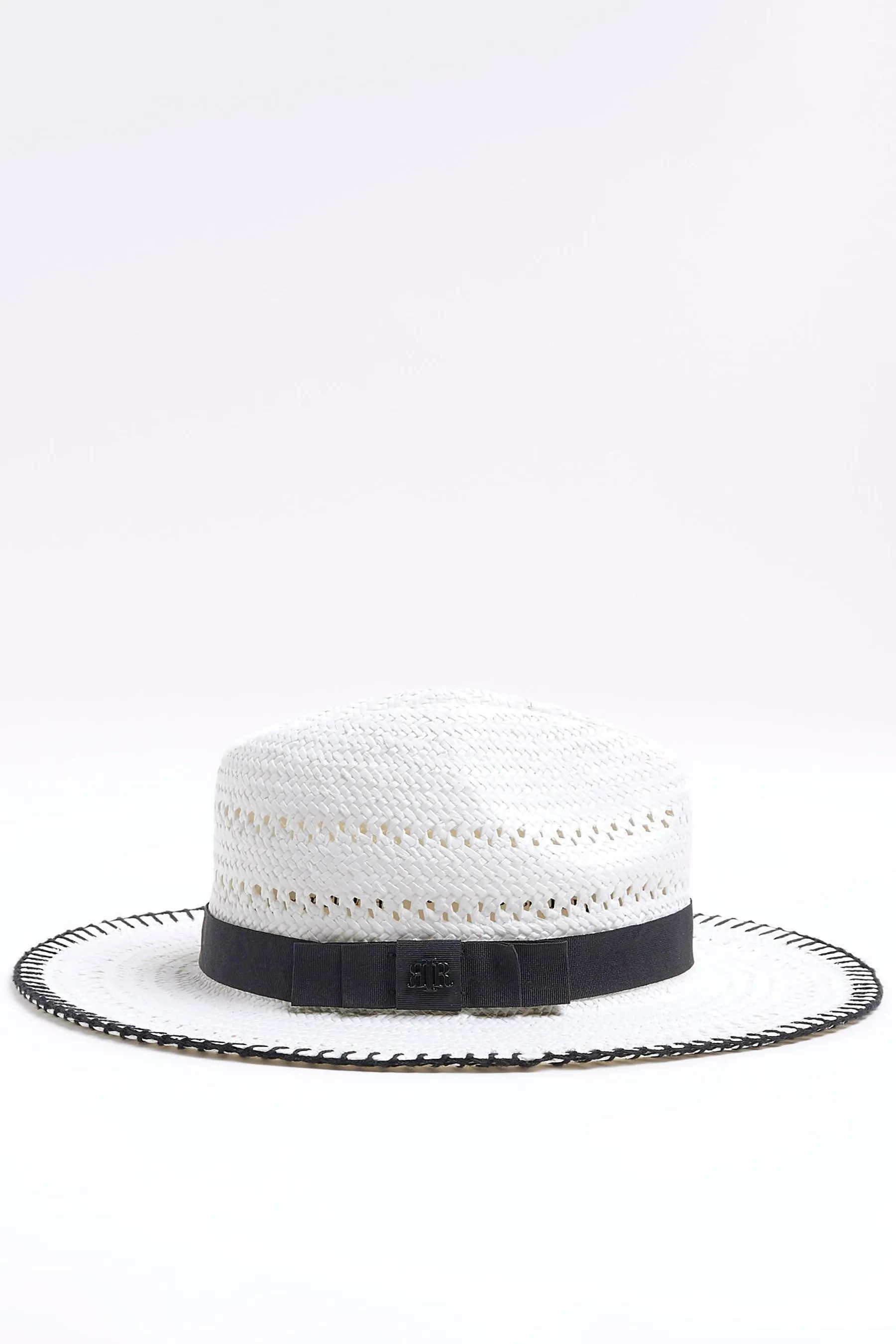 River Island - Cappello fedora di paglia a punto coperta