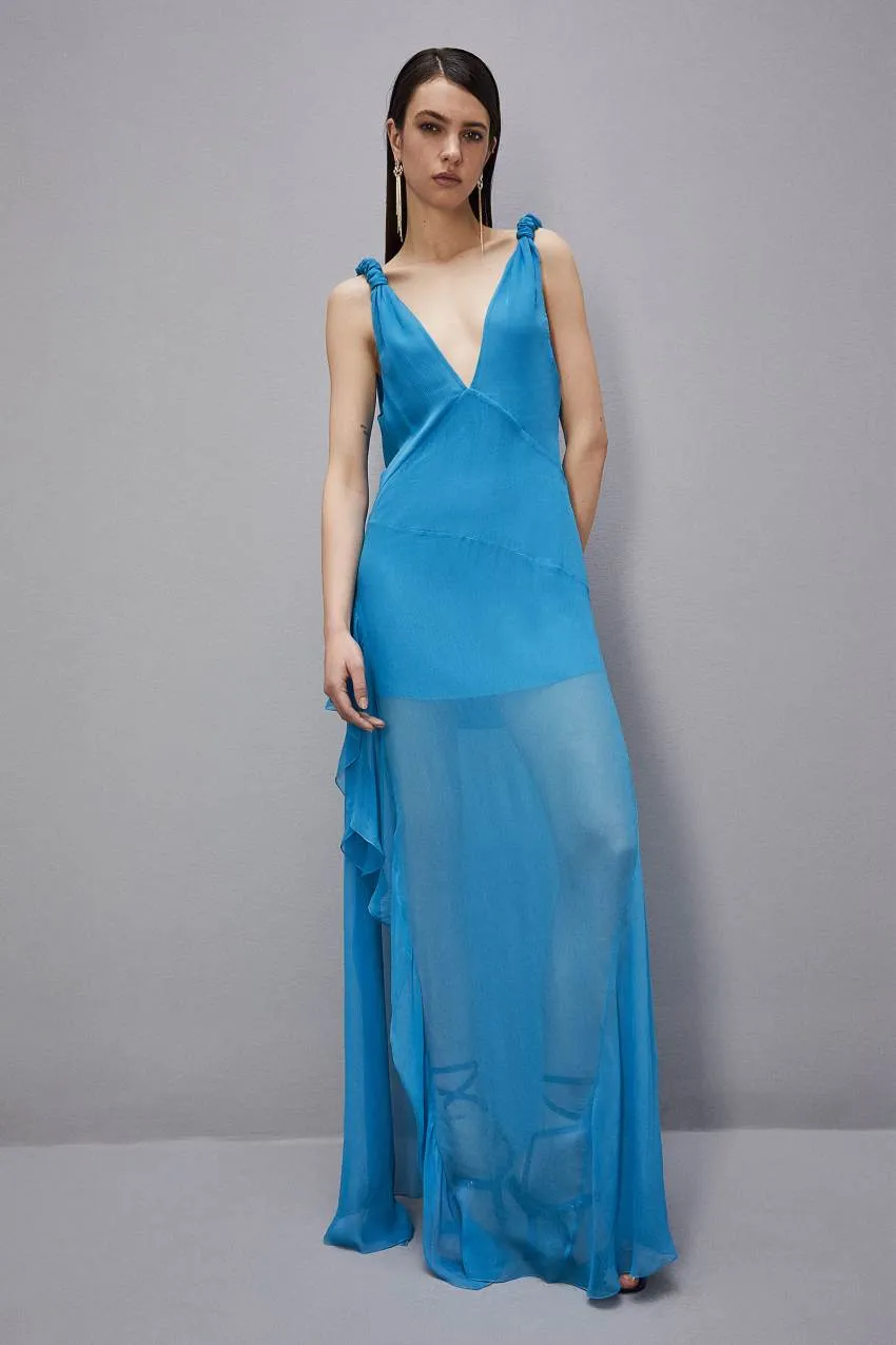 Robe avec ceinture assortie en crépon de viscose