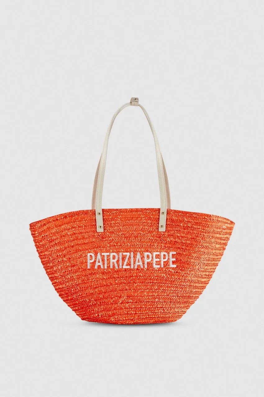 Sac cabas en paille à tissage large