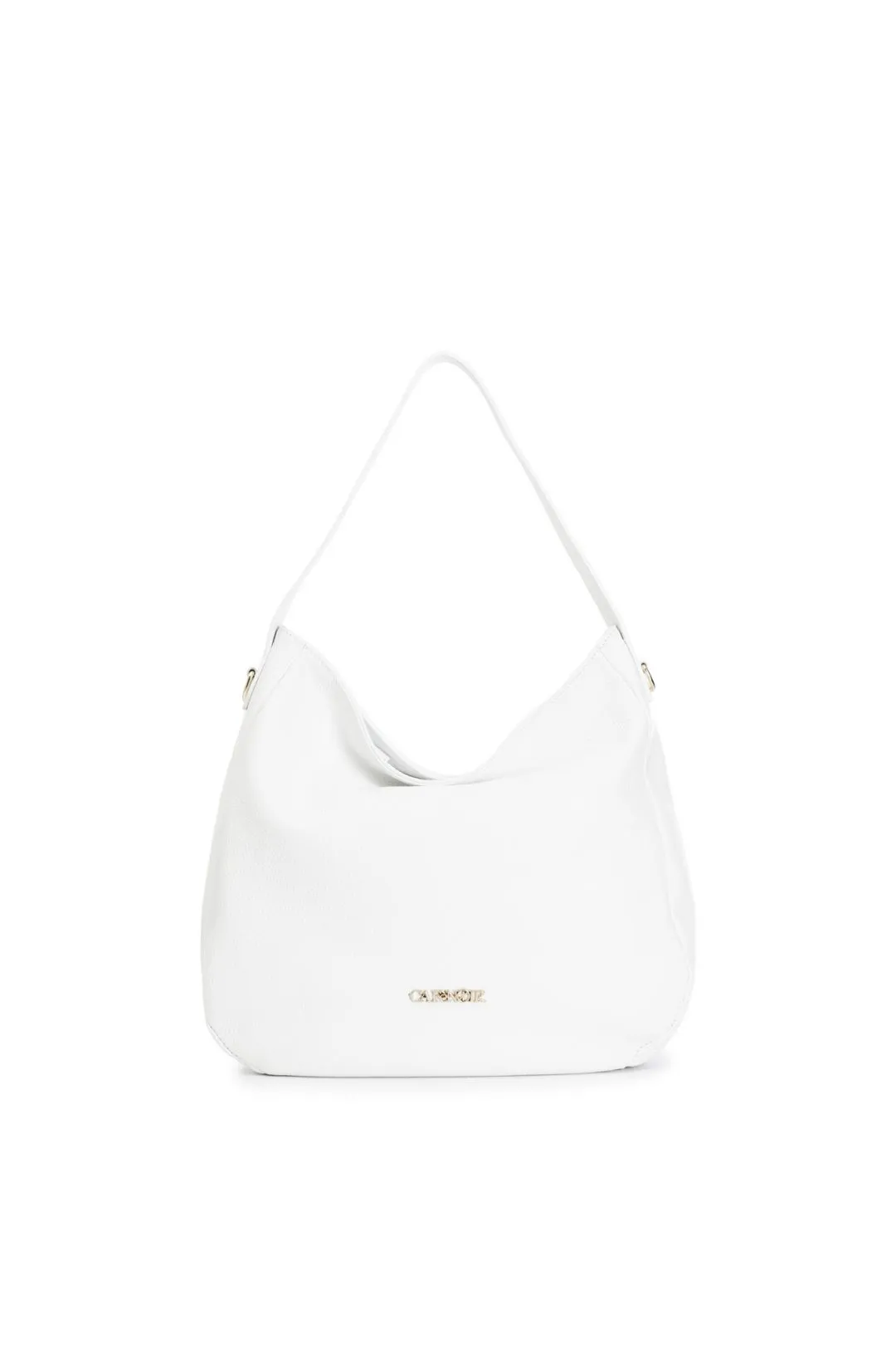 sacca in pelle martellata bianco