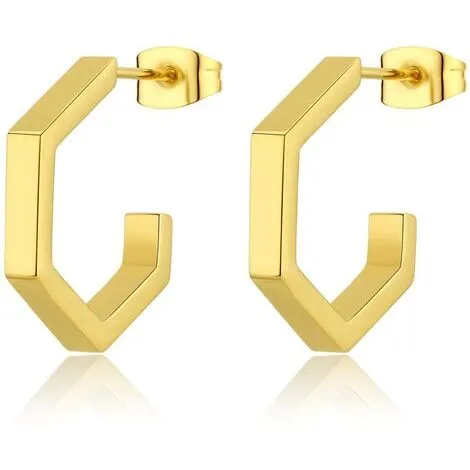 SAGAPO Orecchini CHUNKY in acciaio e pvd oro
