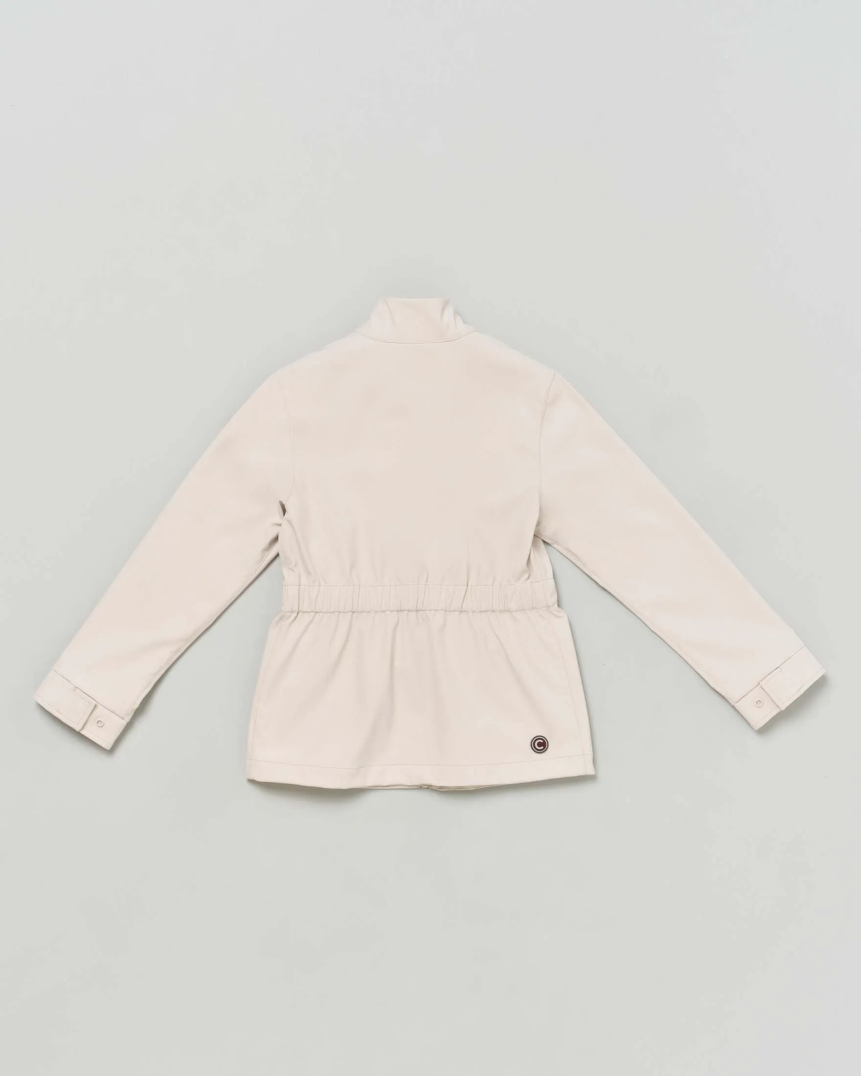 Sahariana beige in softshell con elastico inserito in vita e collo alto 12-14 anni
