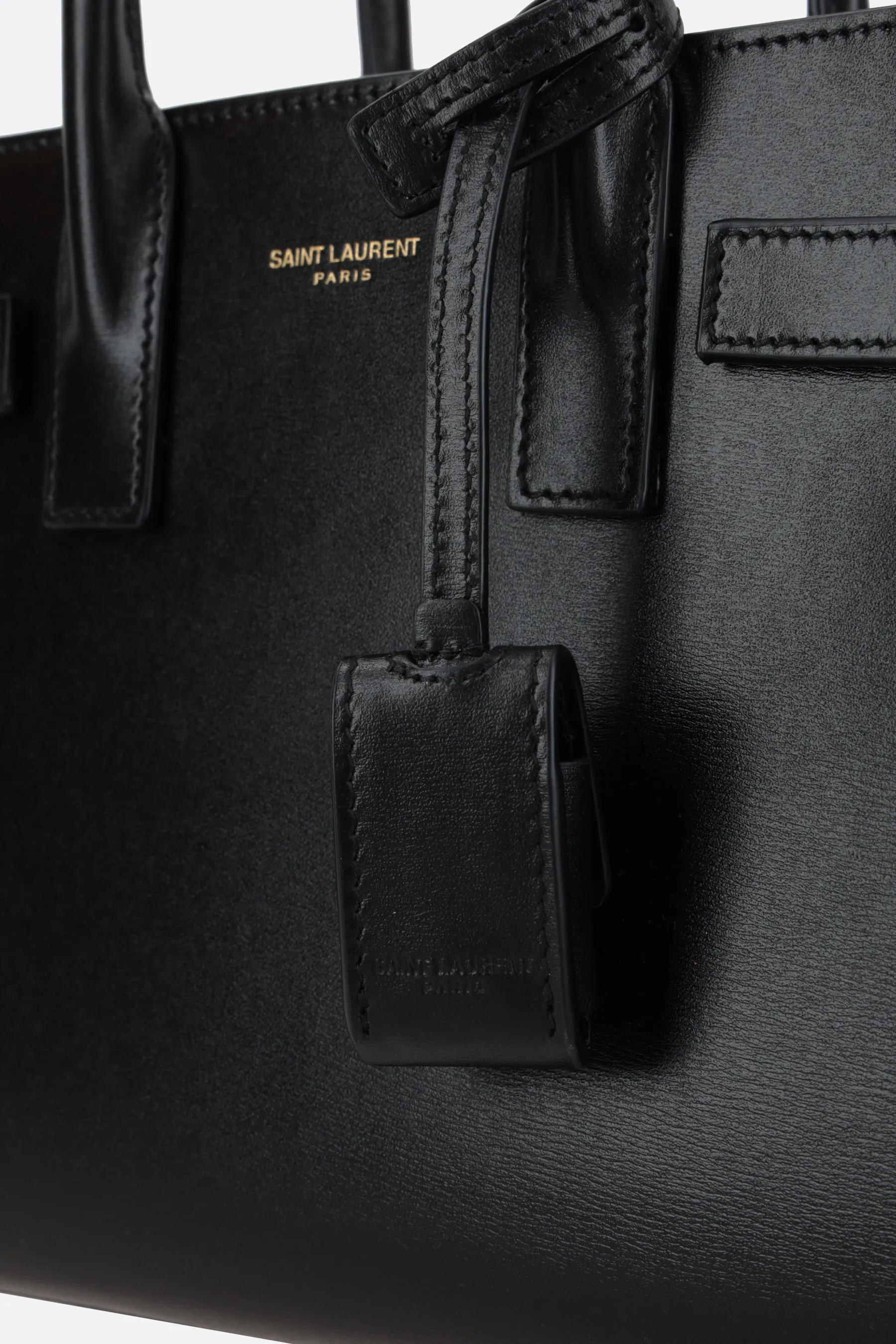 SAINT LAURENT borsa a mano Sac de Jour nano in pelle lucida