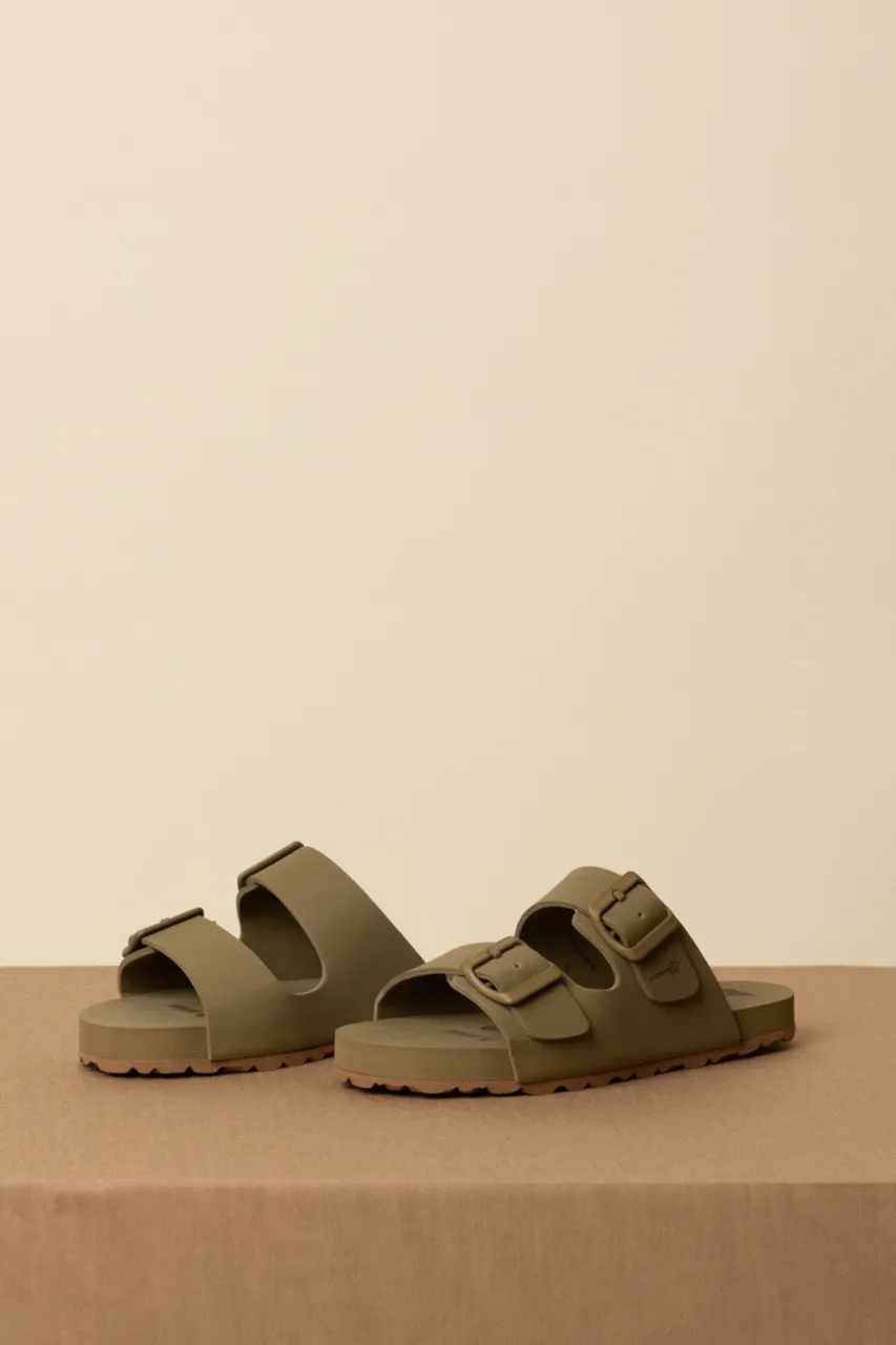 Sandali con fibbie Eva Swim KAKI GREEN