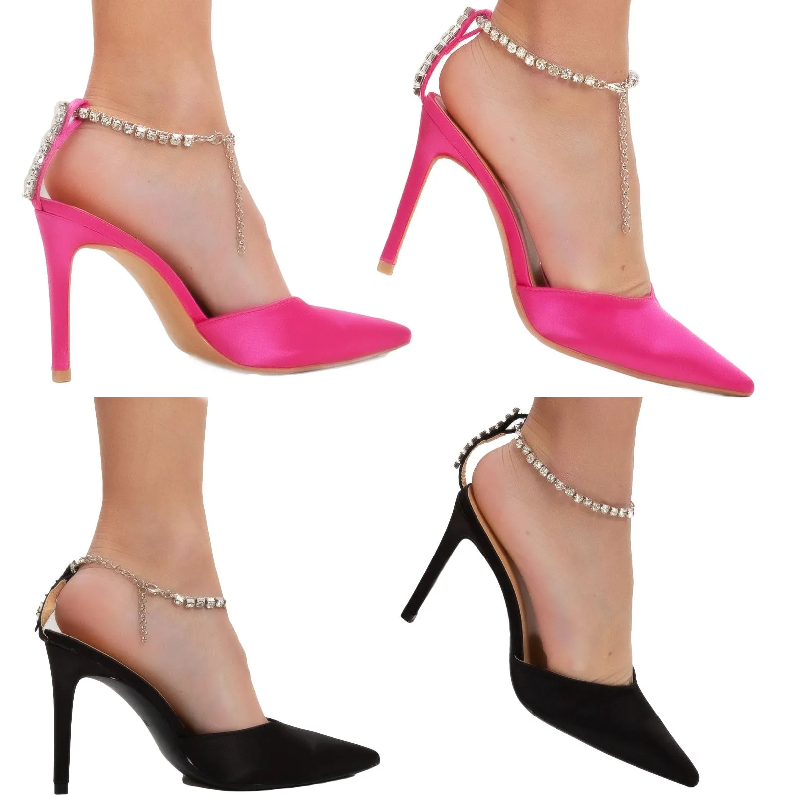 Sandali Donna Scarpe Sabot Cinturino Strass M516