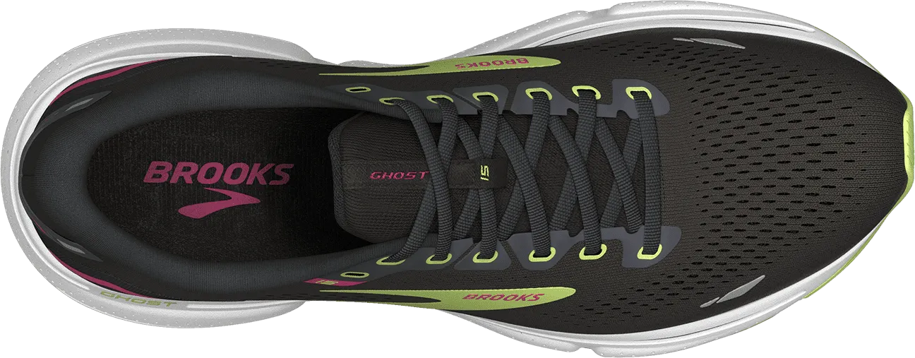 SCARPA DA RUNNING DA DONNA BROOKS GHOST 15 BLACK/EBONY/SHARP GREEN 120380 1B083
