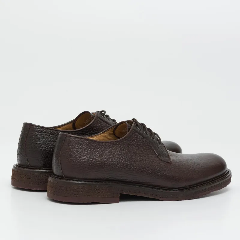 Scarpa derby in pelle martellata testa moro