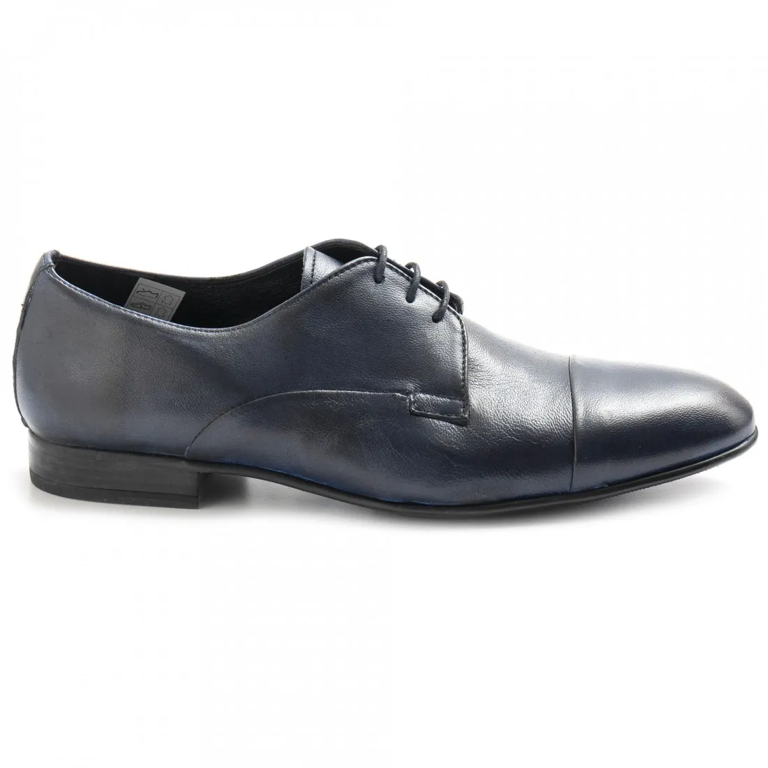 Scarpa derby Sangiorgio in pelle tamponata blu
