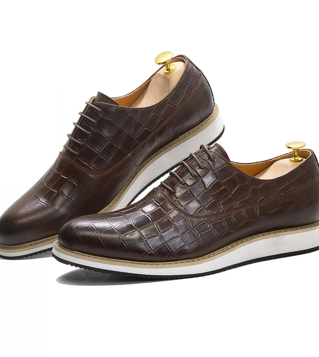 Scarpe casual da uomo classiche in vera pelle di mucca Scarpe stringate con punta piatta Oxford per uomo Snea originale in pelle