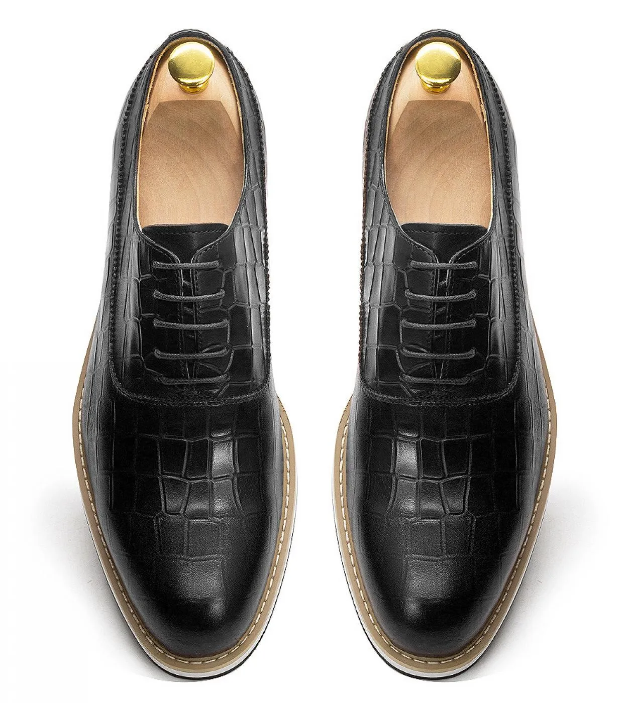 Scarpe casual da uomo classiche in vera pelle di mucca Scarpe stringate con punta piatta Oxford per uomo Snea originale in pelle