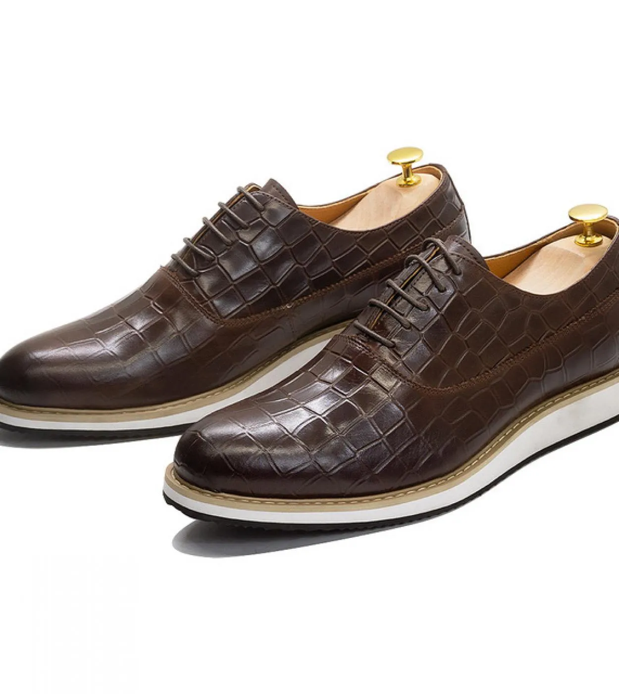 Scarpe casual da uomo classiche in vera pelle di mucca Scarpe stringate con punta piatta Oxford per uomo Snea originale in pelle