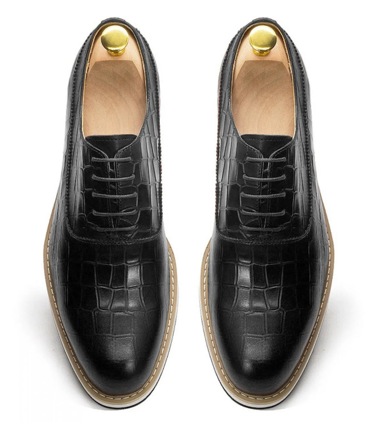 Scarpe casual da uomo classiche in vera pelle di mucca Scarpe stringate con punta piatta Oxford per uomo Snea originale in pelle