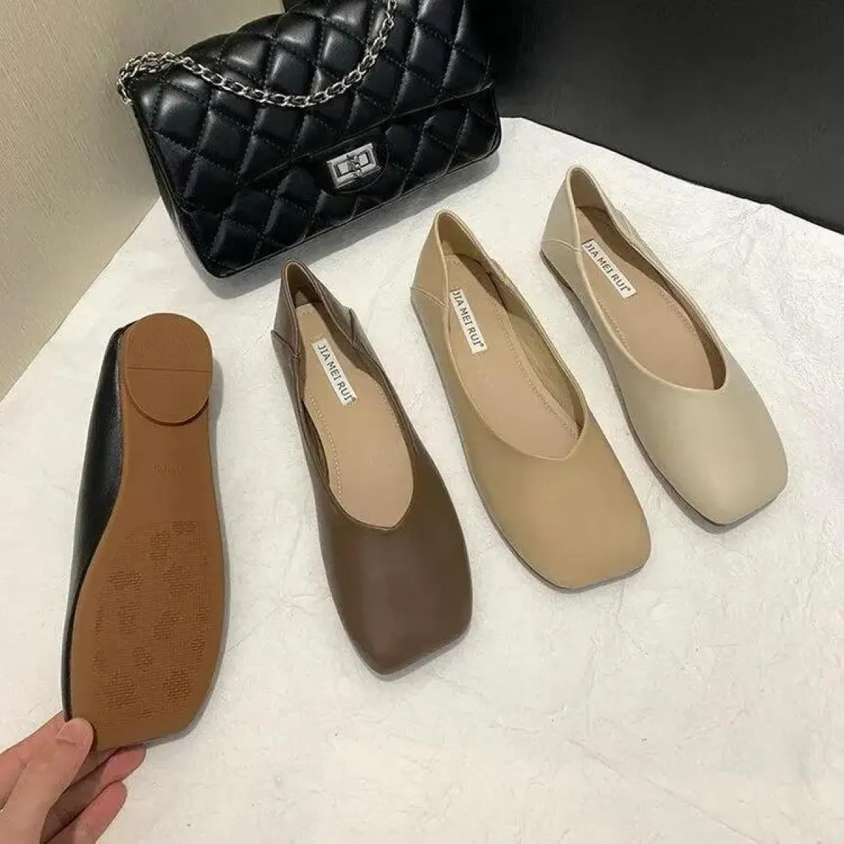 Scarpe da donna con guanti Scarpe da nonna Tutte le partite Mocassini con fondo morbido2024
