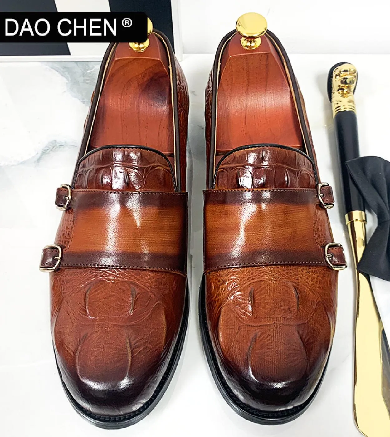 Scarpe da uomo in coccodrillo Mocassini Scarpe da uomo Scarpe casual in pelle Daochen Lusso
