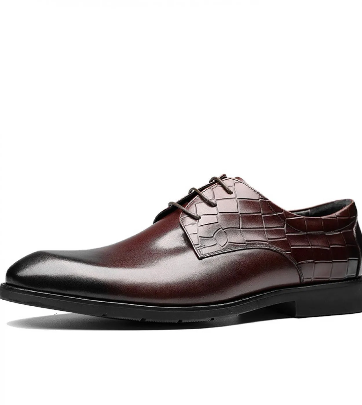 Scarpe derby in pelle casual da uomo Nuovo stile Scarpe da lavoro in vera pelle di lusso fatte a mano di qualità bordeaux F