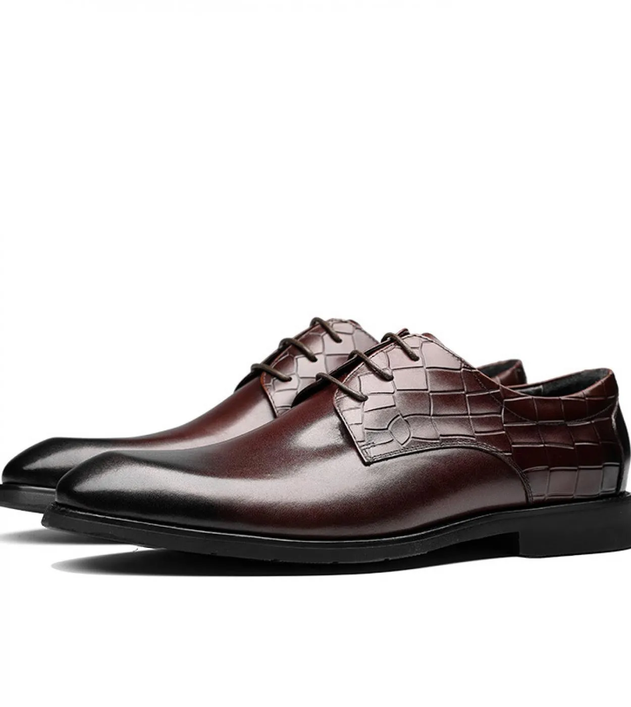 Scarpe derby in pelle casual da uomo Nuovo stile Scarpe da lavoro in vera pelle di lusso fatte a mano di qualità bordeaux F