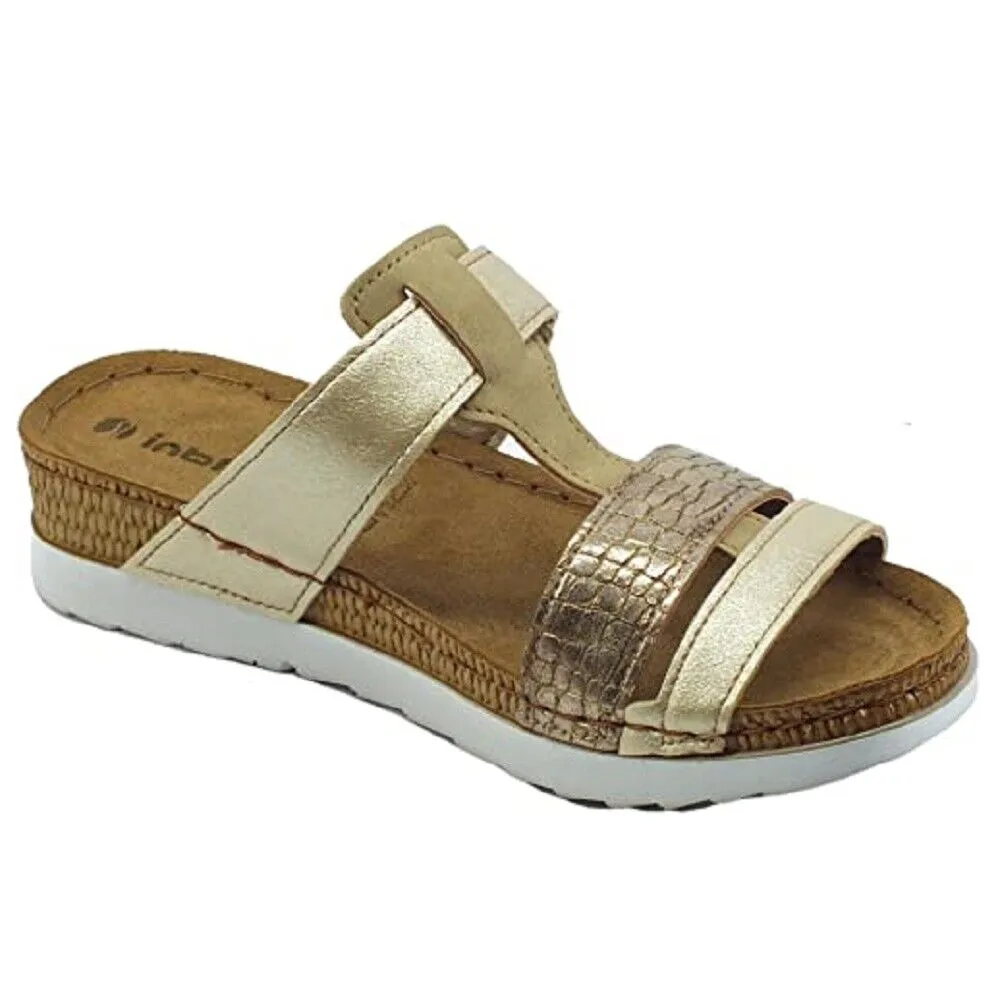 Scarpe donna INBLU art. OF28 ciabatte doppia fascia  platino confort