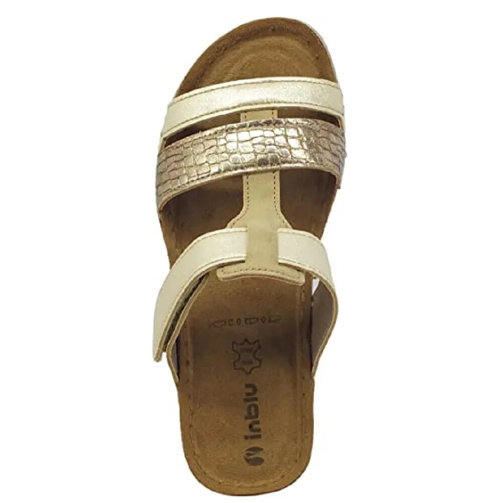 Scarpe donna INBLU art. OF28 ciabatte doppia fascia  platino confort