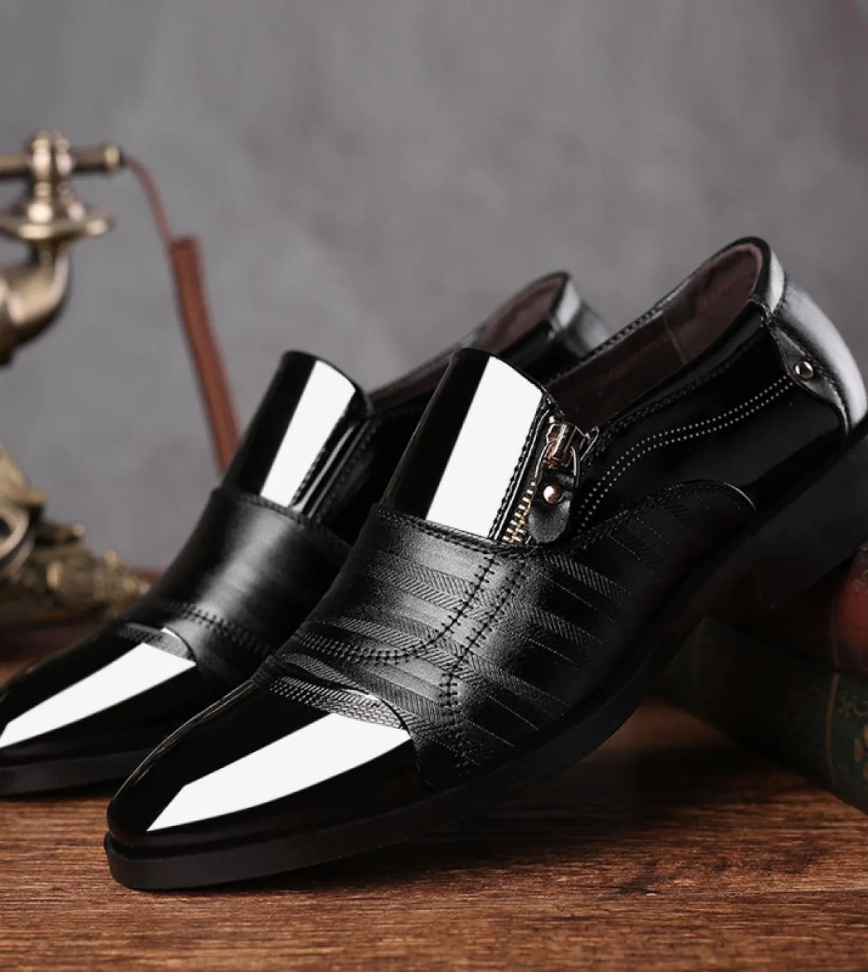 Scarpe eleganti da uomo daffari classiche Moda Scarpe da sposa formali eleganti da uomo Slip On Office Oxford Shoes For Men Bla