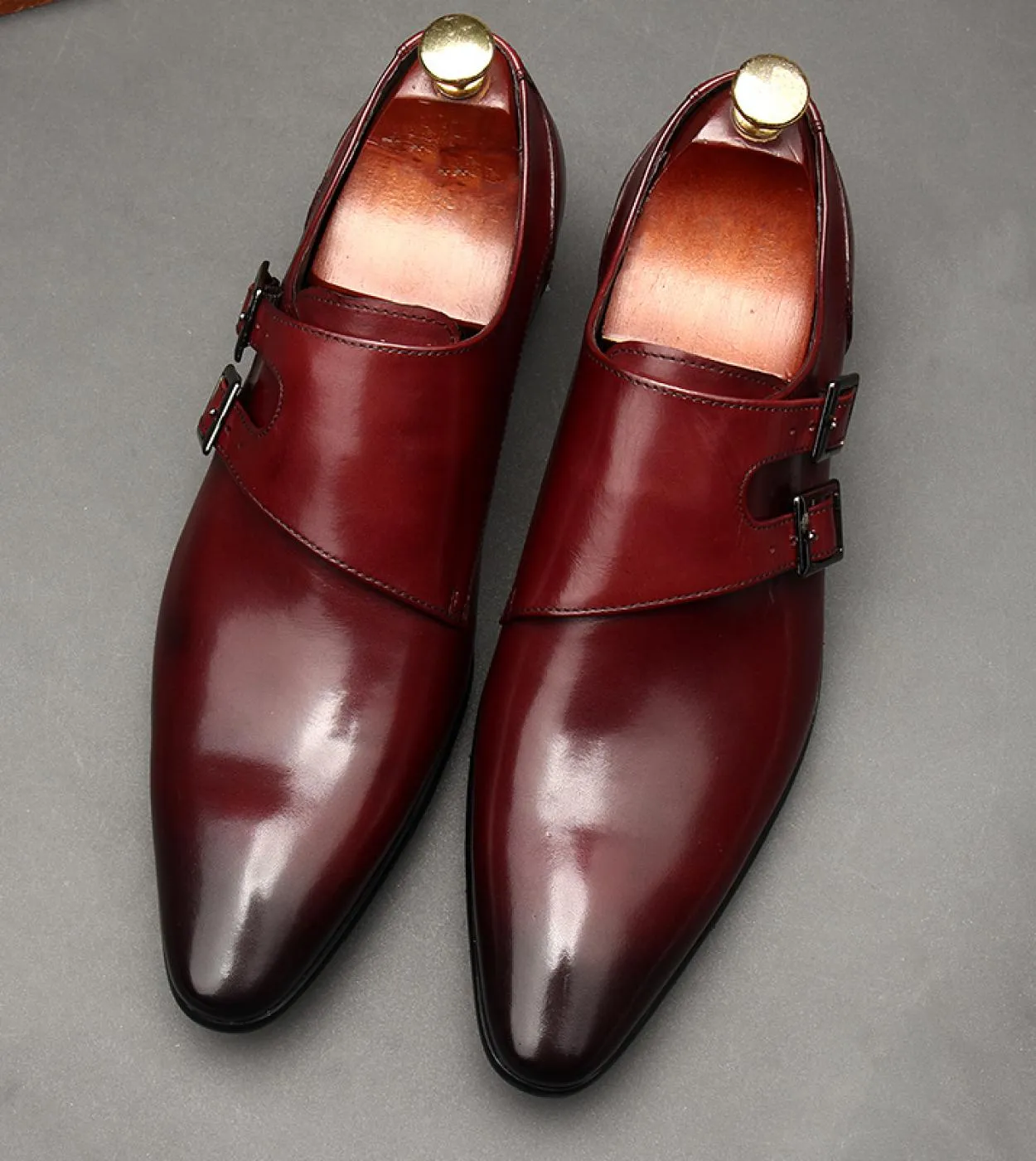 Scarpe eleganti da uomo Mocassini da lavoro in vera pelle di lusso con fibbia alla moda
