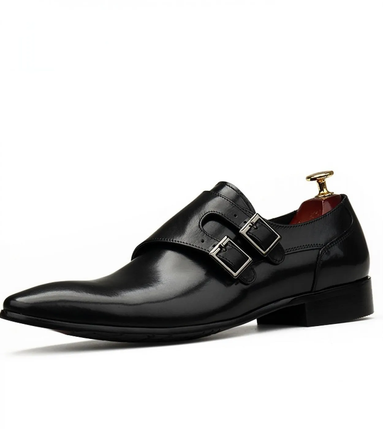 Scarpe eleganti da uomo Mocassini da lavoro in vera pelle di lusso con fibbia alla moda