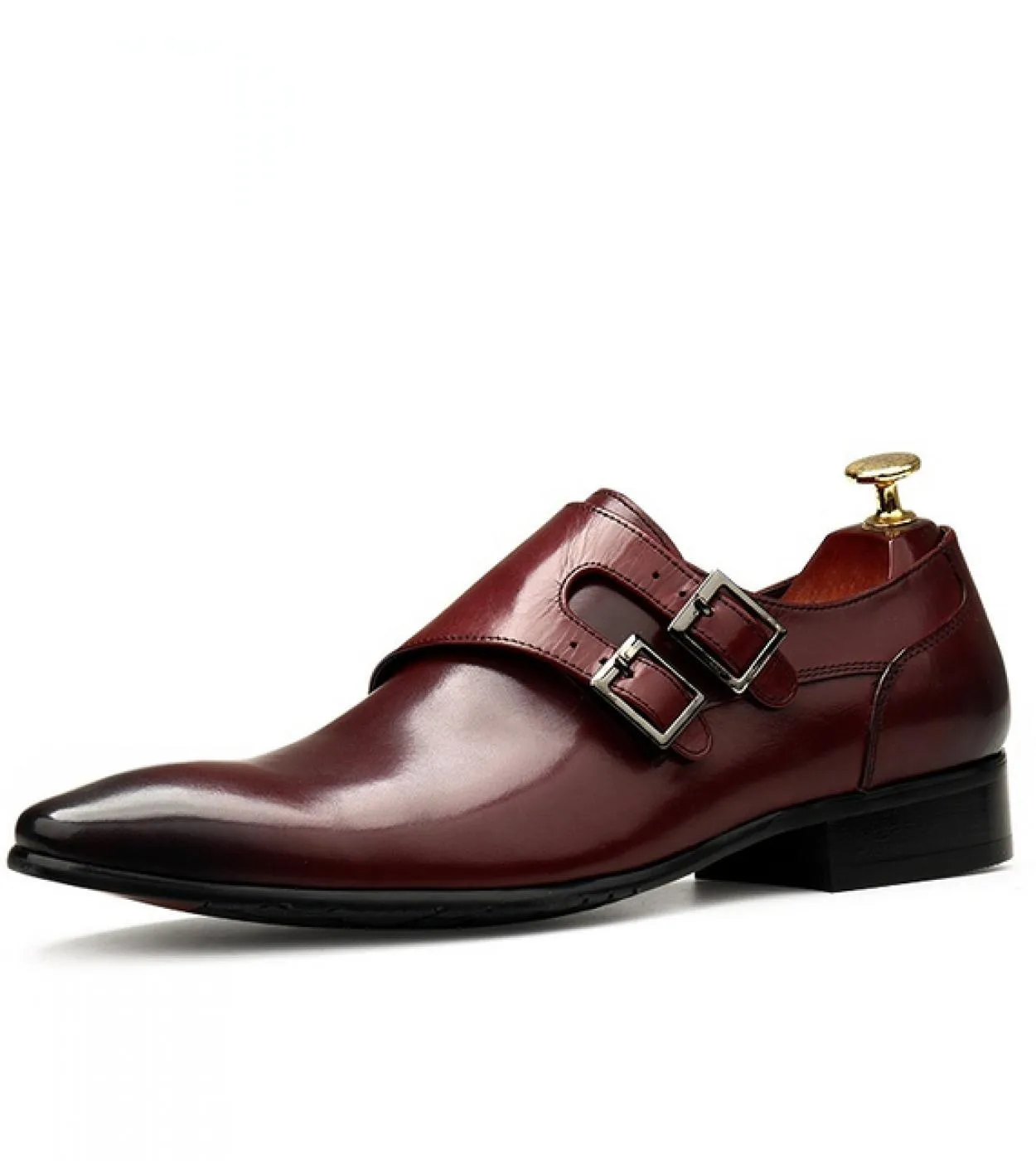 Scarpe eleganti da uomo Mocassini da lavoro in vera pelle di lusso con fibbia alla moda