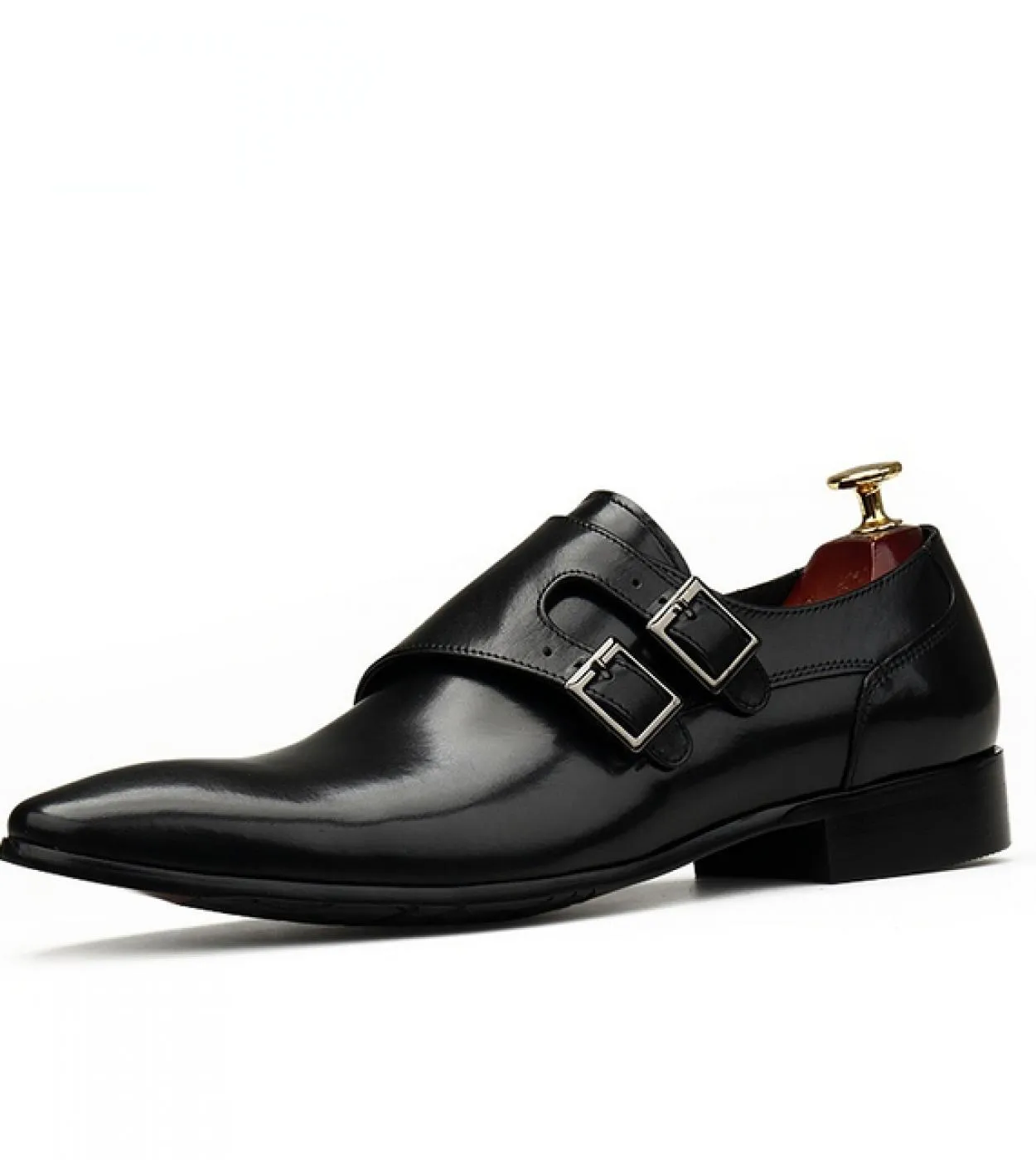 Scarpe eleganti da uomo Mocassini da lavoro in vera pelle di lusso con fibbia alla moda