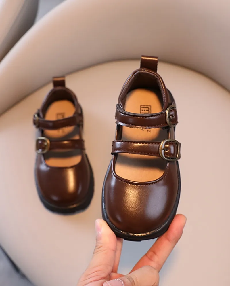 Scarpe in pelle per bambini Mocassini per ragazze retrò casual stile britannico primavera e autunno