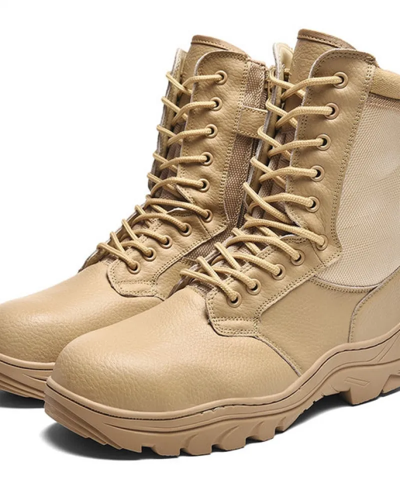 Scarpe per stivali da uomo Scarpe da ginnastica di sicurezza militare Uomo Uomo Army Oxford Abito da uomo con stivale alto Casua