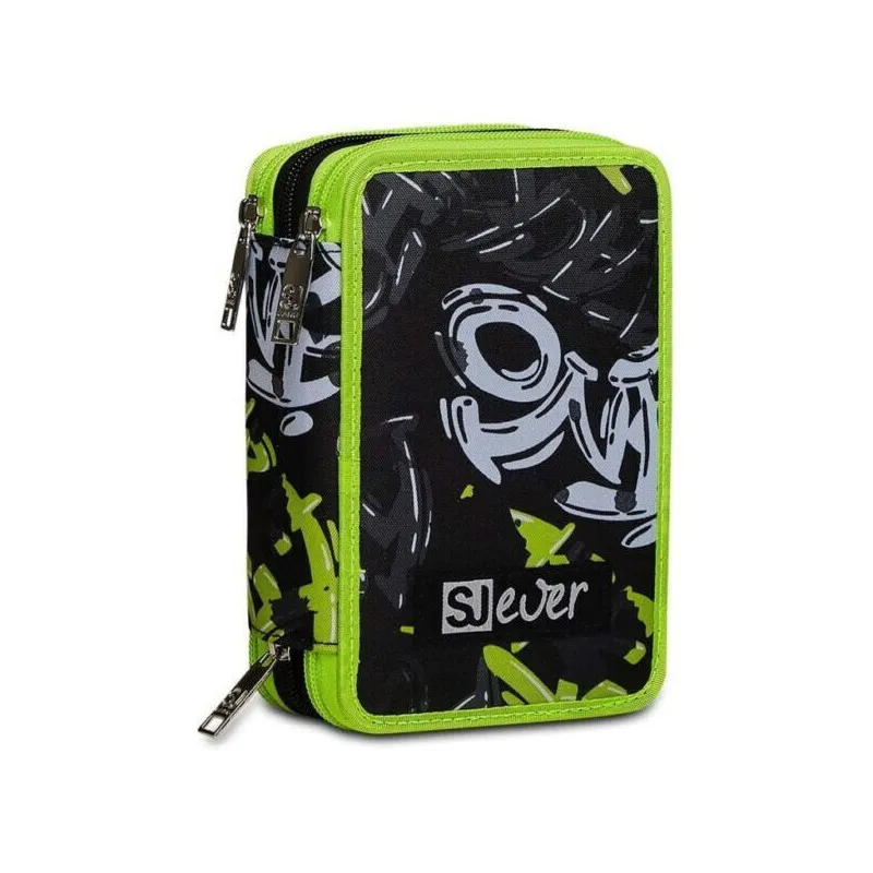 SCHOOL PACK SJ GANG EVER URBY BOY ZAINO SCUOLA ORGANIZZATO 30X42X20CM 30LT+ASTUCCIO 3ZIP A LIBRO 44PZ SEVEN ITALY