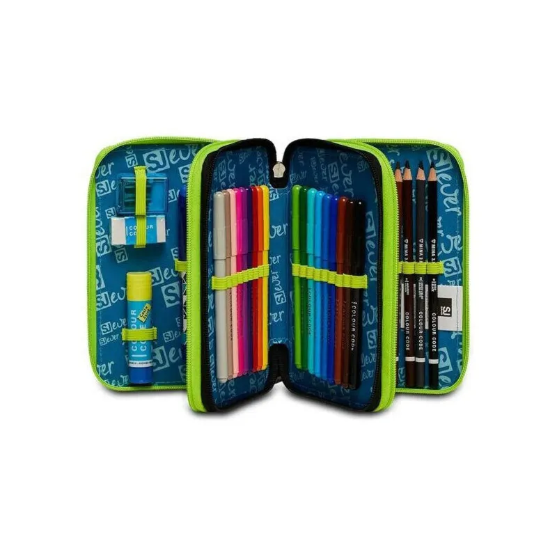 SCHOOL PACK SJ GANG EVER URBY BOY ZAINO SCUOLA ORGANIZZATO 30X42X20CM 30LT+ASTUCCIO 3ZIP A LIBRO 44PZ SEVEN ITALY