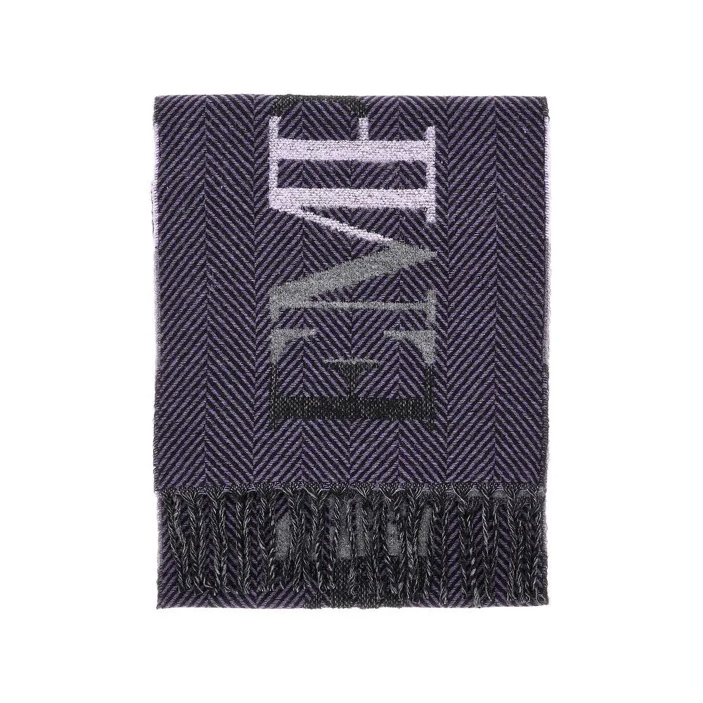 Sciarpa in misto lana chevron con logo