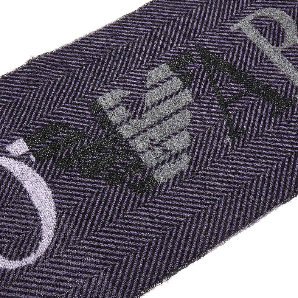 Sciarpa in misto lana chevron con logo