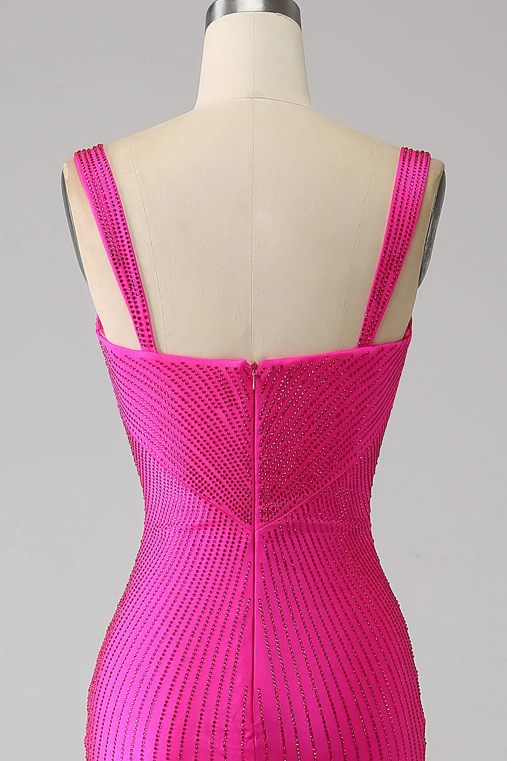 Scintillante Sirena Hot Pink Abito da ballo con Hollow-out