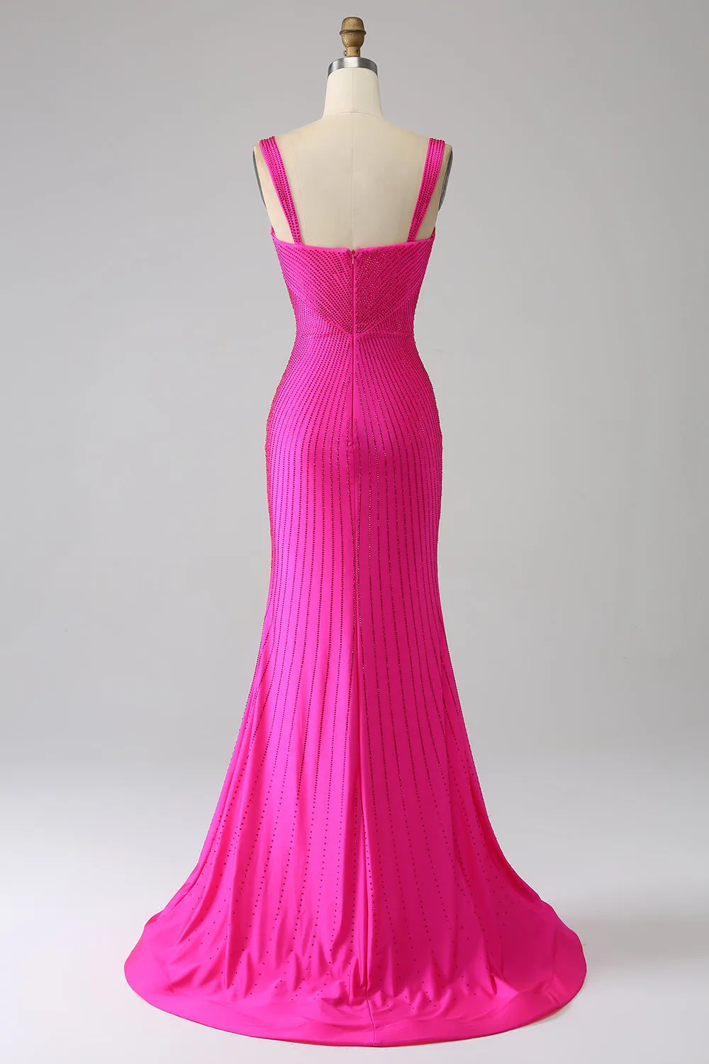Scintillante Sirena Hot Pink Abito da ballo con Hollow-out