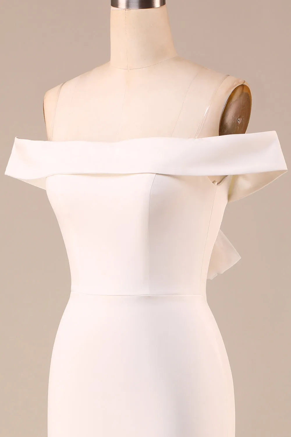 Semplice avorio sirena stringato-up posteriore lungo abito da sposa