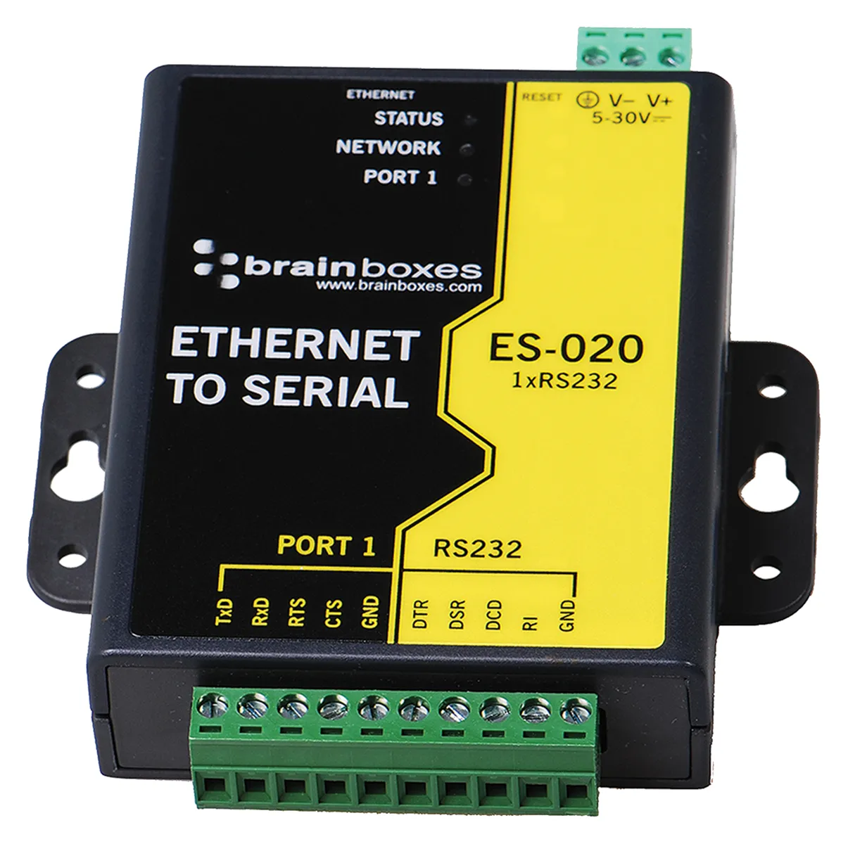 Server per dispositivo seriale Brainboxes, 1 porta Ethernet, 1 porta seriale, RS232, 1Mbit/s max